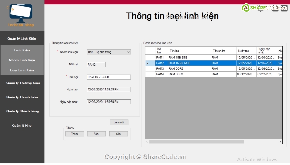 Quản lý linh kiện C#,Đồ án C# quản lý linh kiện,C# quản lý linh kiện máy tính,window form c#